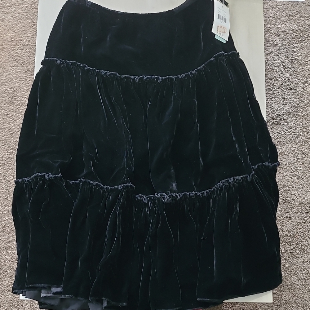 Elegant Black Velvet Skirt